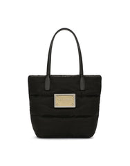 SMALL NYLON JACQUARD SHOPPER WITH LOGO