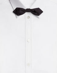 DOLCE & GABBANA BOW TIE IN NATURAL WHITE PURE SILK GROS GRAIN