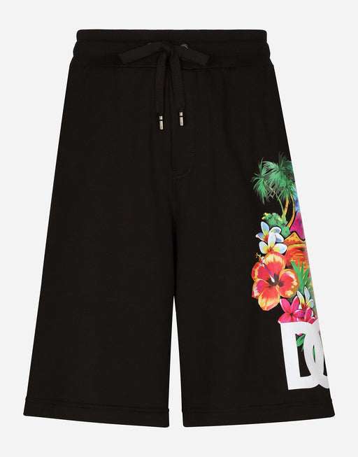 JERSEY JOGGING SHORTS WITH HAWAIIAN DG LOGO