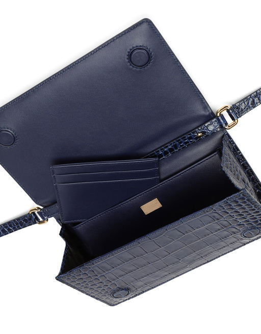 CROCODILE-PRINT CALFSKIN CELL PHONE BAG