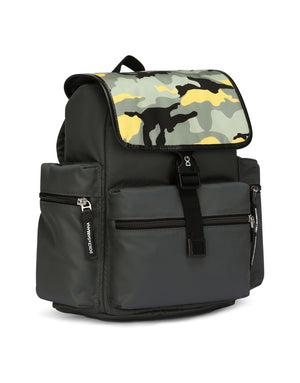 NYLON BACKPACK WITH CAMOUFLAGE PRINT