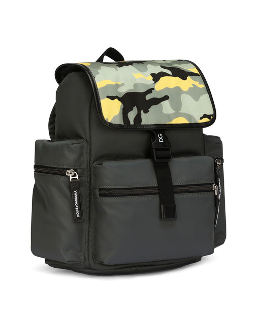 NYLON BACKPACK WITH CAMOUFLAGE PRINT
