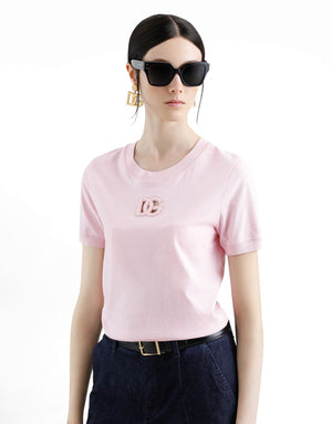 JERSEY T-SHIRT WITH RAISED DG LOGO EMBROIDERY