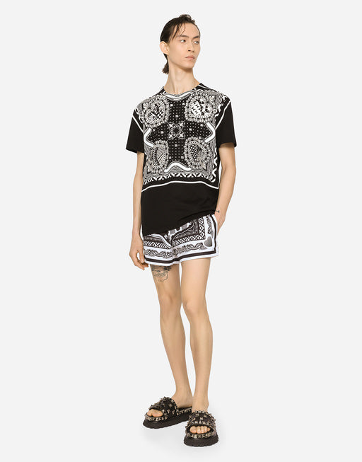 COTTON T-SHIRT WITH BANDANNA PRINT