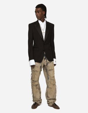 SINGLE-BREASTED STRETCH WOOL SICILIA-FIT TUXEDO JACKET