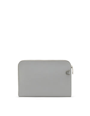 SMALL CALFSKIN POUCH WITH RAISED LOGO