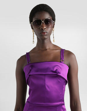FITTED SATIN DRESS