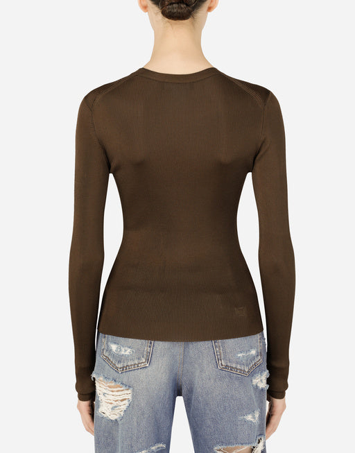 FULL-FASHIONED VISCOSE SWEATER