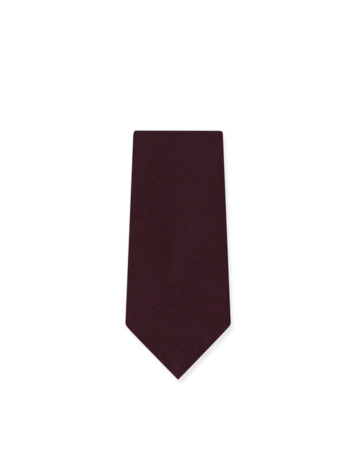 6-CM SILK BLADE TIE WITH DG LOGO EMBROIDERY
