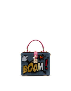 VELVET DOLCE BOX BAG WITH EMBROIDERY