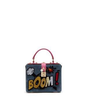 VELVET DOLCE BOX BAG WITH EMBROIDERY