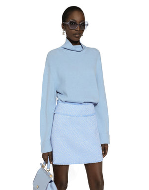 WOOL RASCHEL TWEED MINISKIRT