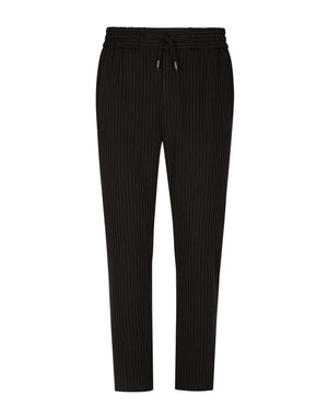 PINSTRIPE JERSEY JOGGING PANTS WITH DG PATCH