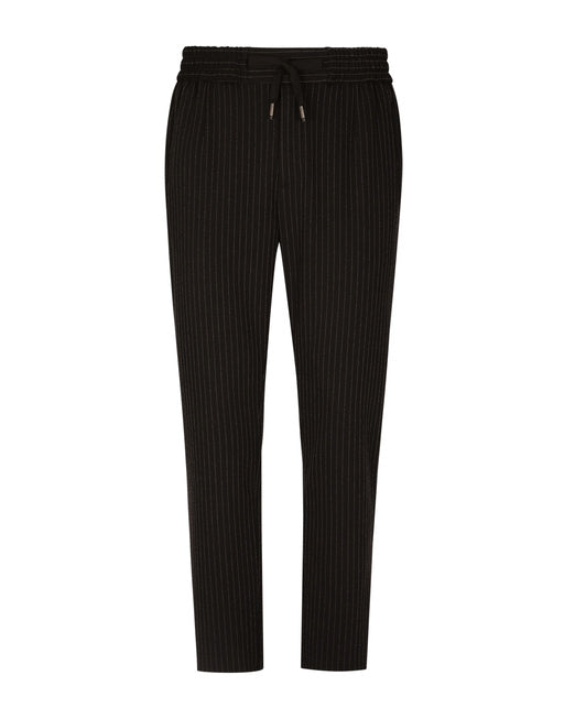 PINSTRIPE JERSEY JOGGING PANTS WITH DG PATCH