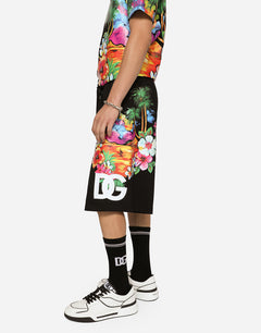 JERSEY JOGGING SHORTS WITH HAWAIIAN DG LOGO