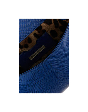 MEDIUM IGUANA PRINT CALFSKIN SICILY BAG WITH CRYSTAL DG LOGO PATCH