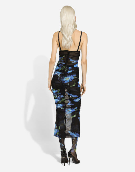 TULLE SLIP DRESS WITH BLUEBELL PRINT