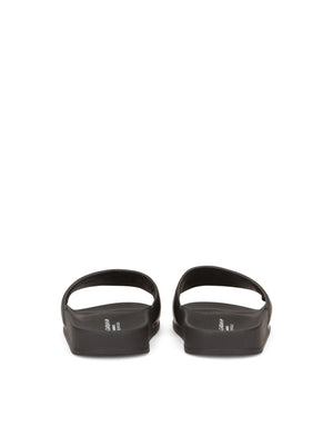 SLIDERS WITH DG LOGO IN RUBBERIZED CALFSKIN