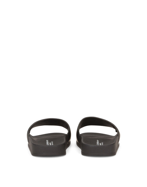 SLIDERS WITH DG LOGO IN RUBBERIZED CALFSKIN