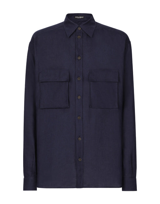 OVERSIZE LINEN SHIRT WITH POCKETS