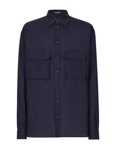 OVERSIZE LINEN SHIRT WITH POCKETS