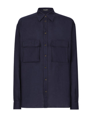 OVERSIZE LINEN SHIRT WITH POCKETS