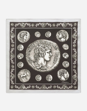 COIN PRINT SILK BANDANNA (50X50)