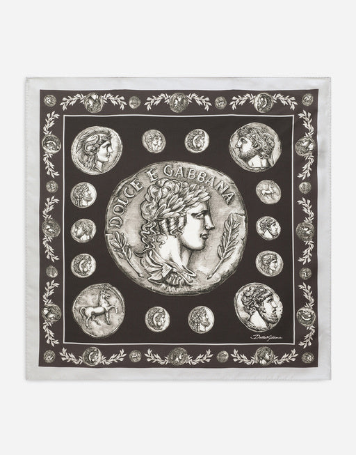 COIN PRINT SILK BANDANNA (50X50)