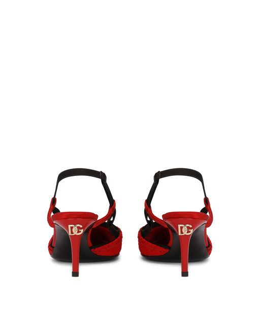 CORSET-STYLE SATIN SLINGBACKS
