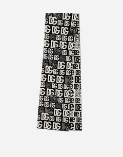 CASHMERE SCARF WITH ALL-OVER DG LOGO