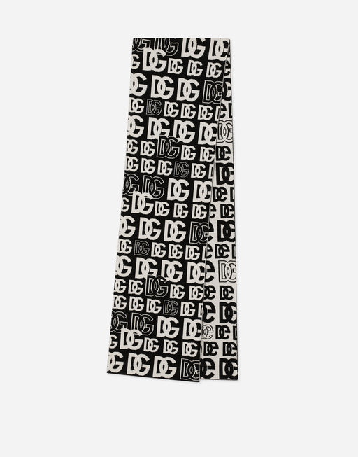 CASHMERE SCARF WITH ALL-OVER DG LOGO