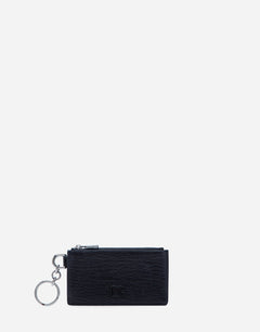 CALFSKIN CARD HOLDER WITH RING AND CROSSOVER DG LOGO