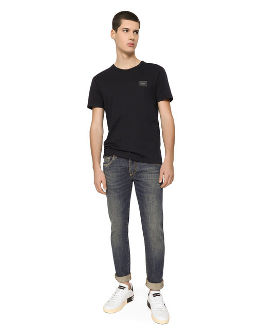 LIGHT BLUE WASH SKINNY STRETCH JEANS