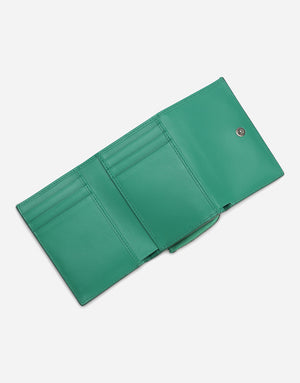 CALFSKIN FRENCH FLAP WALLET WITH LOGO