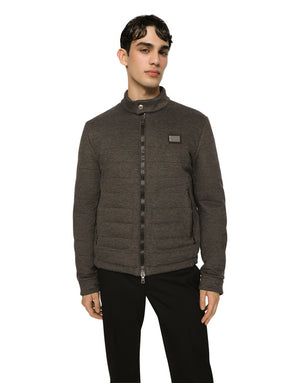 STRETCH JERSEY JACKET WITH BRANDED TAG