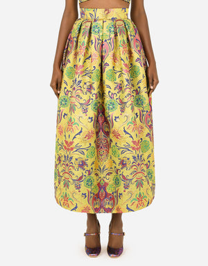 PENCIL SKIRT IN FLORAL LUREX JACQUARD