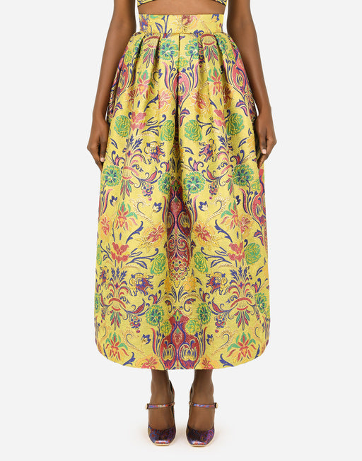 PENCIL SKIRT IN FLORAL LUREX JACQUARD