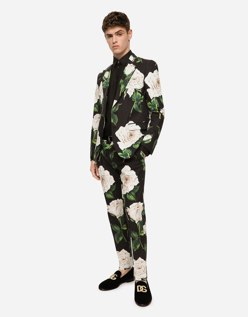 LINEN MARTINI-FIT SHIRT WITH DG EMBROIDERY