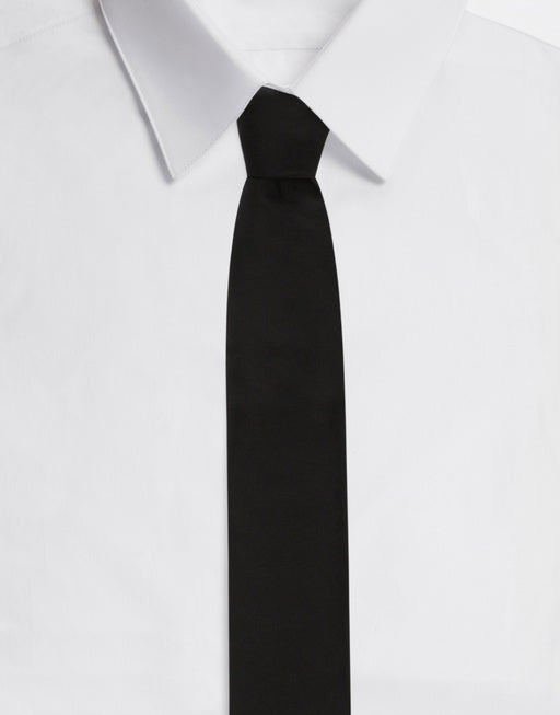 6-CM SILK BLADE TIE WITH DG LOGO EMBROIDERY