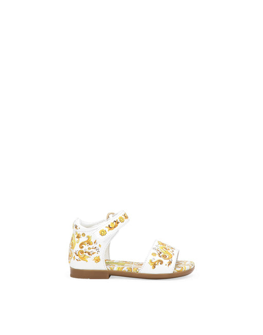 PRINTED NAPPA LAMBSKIN SANDALS