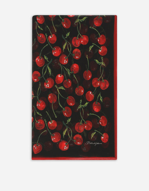 CHERRY-PRINT SILK SCARF (120X200)