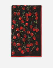 CHERRY-PRINT SILK SCARF (120X200)