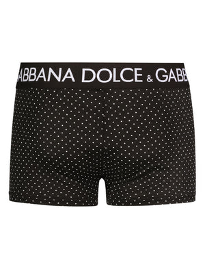 TWO-WAY STRETCH JERSEY BOXERS WITH POLKA-DOT PRINT