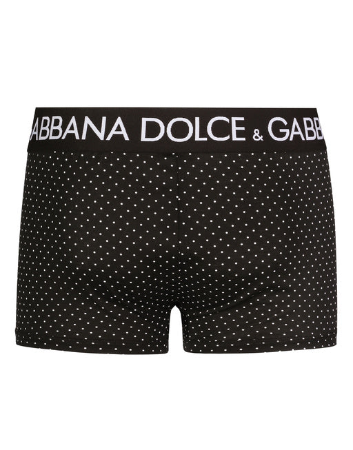 TWO-WAY STRETCH JERSEY BOXERS WITH POLKA-DOT PRINT