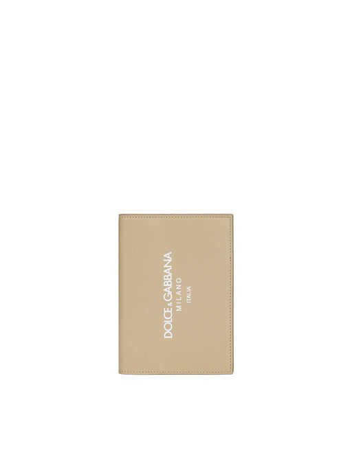 CALFSKIN PASSPORT HOLDER WITH LOGO