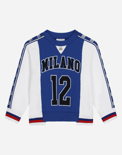 JERSEY ROUND-NECK SWEATSHIRT WITH DG LOGO BAND