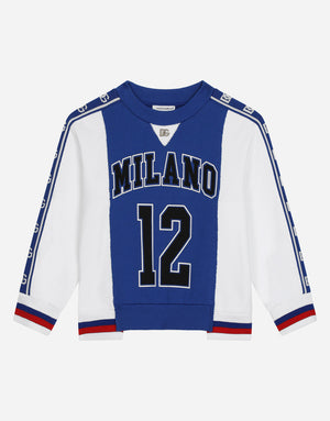 JERSEY ROUND-NECK SWEATSHIRT WITH DG LOGO BAND
