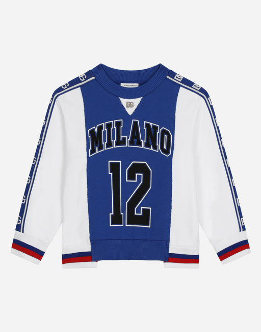 JERSEY ROUND-NECK SWEATSHIRT WITH DG LOGO BAND