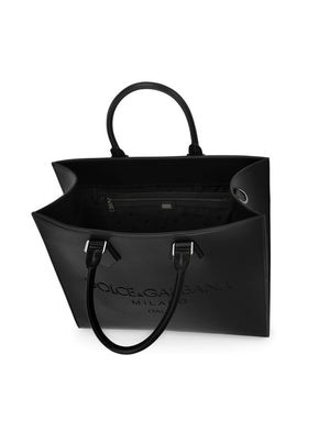 LARGE CALFSKIN SHOPPER WITH LOGO