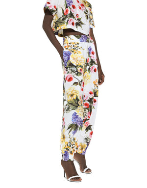 GARDEN-PRINT BALLOON PANTS